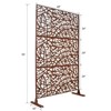 DSVIMOY Outdoor & Indoor Privacy Screen, Freestanding Decorative Privacy Screen for Deck Balcony Patio, Rust Red, 48"*76"*16" - 3 of 4