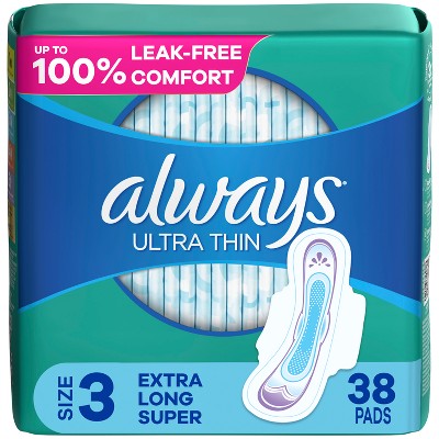 Always Ultra Thin Size 4 Overnight Pads With Wings, Unscented, 28 count  (Pack of 3),Packaging May Vary : : Health & Personal Care