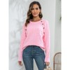 Coolmee Women's Sweater Casual Long Sleeve Crewneck Button Knit Pullovers Sweaters Tops - 4 of 4