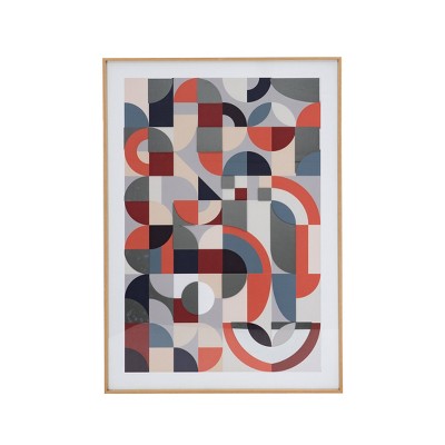 23.8"x33.5"Abstract Framed Mirror Art - A&B Home: Digital Art Deco, Home Office Decor, Polystyrene Frame