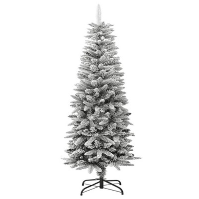vidaXL Christmas Tree White and Green PVC Slim Decorative Inlays - 4 x 2 ft