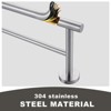 WOWOW 36 in. Wall Mounted Towel Bar in Matte Black, Stainless Steel Double Towel Holder - 4 of 4
