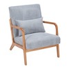 CAVINAS Mid-Century Modern Accent Chair,Armchair with Pillow & Solid Rubberwood Frame,Polyester Reading Chair for Living Room,Bedroom,Balcony - 2 of 4