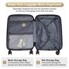 Karl Home Carry on ABS&PC 20 Inch Luggage with Front Compartment Double Spinner Wheels TSA LockBlue Grey - 4 of 4