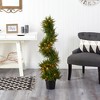 Nearly Natural 45-in Spiral Cypress Artificial Tree with 80 Clear LED Lights UV Resistant (Indoor/Outdoor) - 4 of 4