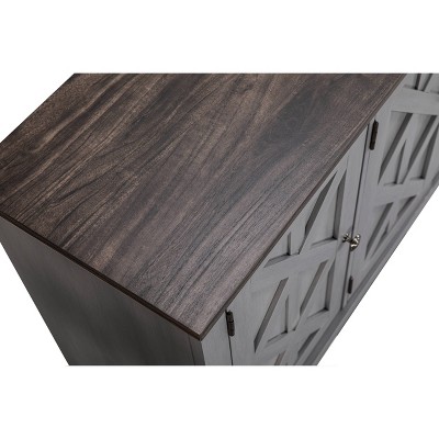 48" Gray Rustic Wood TV Stand with Cabinet