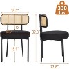 DYHOME Dining Chairs, Dining Room Chairs Set of 4 with Rattan Cane Back, Upholstered Modern Boucle Dining Chairs with Black Metal Legs - 2 of 4