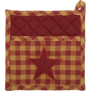 Burgundy Star Pot Holder 8x8 - 1 of 4