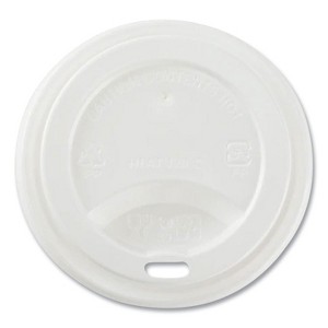 Karat Hot Cup Lids, Sipper Lid, Fits 8 oz Hot Cups, Plastic, White, 1,000/Carton - 1 of 4