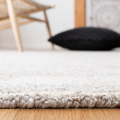 Handmade Gray Wool-Viscose 6' Square Tufted Area Rug