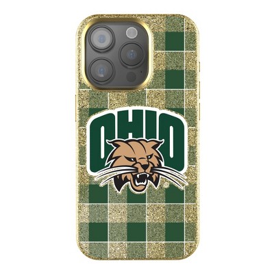 Keyscaper Ohio University Bobcats Plaid Bling Cell Phone Case for iPhone 16 Pro Max