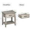 Homhougo Square Nightstand Set of 2, Bedside Table End Table for Bedroom Nursery Living Room, End Table with Storage Drawer Gray - 2 of 4