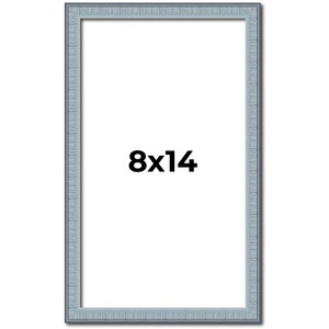 PosterPalooza | Photo Size Textured Blue Picture Frame - UV Acrylic, Foam Board Backing, Hanging Hardware - 1 of 4