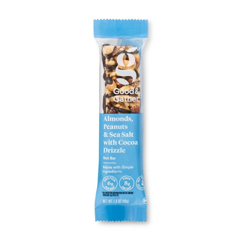 Almonds, Peanuts and Sea Salt with Cocoa Drizzle - 16.9oz/12ct - Good &#38; Gather&#8482;, 4 of 7