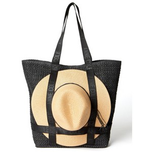 Women's Tote Bag With Straw Hat - 1 of 1