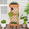 Tangkula 2-Tier Raised Planter Garden Wooden Bed w/ 2 Cylindrical Planter Boxes - 2 of 4