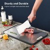 Dual-Sided Cutting Board, Stainless Steel, Wheat Straw PP, Suitable for Meat, Vegetables & Fruits,with Juice Groove, Gray - 3 of 4