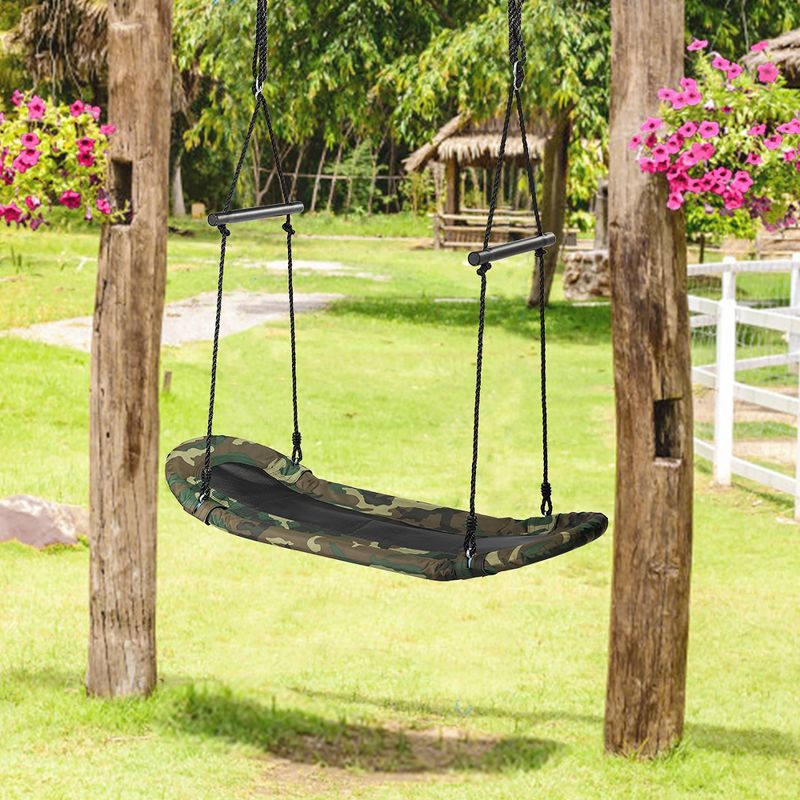 Costway Saucer Tree Swing Surf Kids Outdoor Adjustable Swing Set w/ Handle, 4 of 11