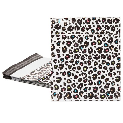 10x13 10x13 Inch W/Kissy Stickers Cheetah Print Envelope Self Sealing Plastic Custom Mailing & Shipping Bags 14x17 Inch 100 Pack Leopard Poly Mailers