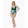 PATPAT Family Matching Mommy and Me Swimsuit One Piece Leaves Printed V Neck Swimwear Set Swim Trunks Shorts - 3 of 4