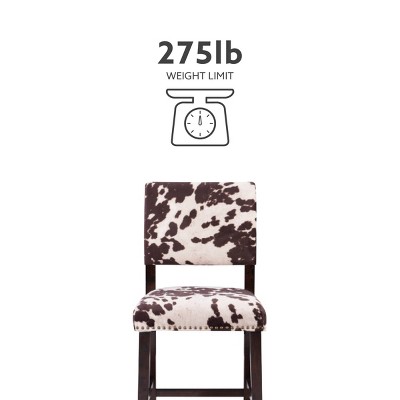 Corey 24" Brown and Ivory Cowhide Counter Stool