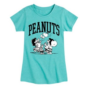 Girls' - Peanuts - Collegiate Group Fitted Short Sleeve Graphic T-Shirt - 1 of 4