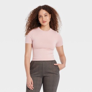 Women's Slim Fit Short Sleeve Seamless Baby T-Shirt - A New Day™ - 1 of 4
