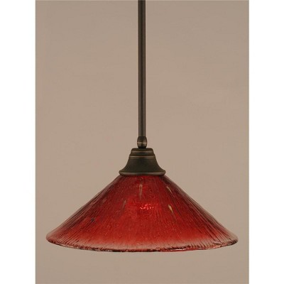 Toltec Lighting Any 1 - Light Pendant in  Dark Granite with 16" Raspberry Crystal Shade