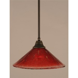 Toltec Lighting Any 1 - Light Pendant in  Dark Granite with 16" Raspberry Crystal Shade - 1 of 1