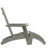 Merrick Lane Adirondack Modern Slatted Back Patio Chair With Accompanying Foot Ottoman - 3 of 4