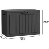OBOKATA 45 Gallon lockable storage box, waterproof and UV resistant for outdoor mat storage, garden tools and swimming pool accessories storage, Black - 2 of 4