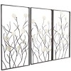 Set of 3 Metal Floral Wall Decors with Capiz Accent Black - Olivia & May: Indoor Vertical Botanical Artwork, Nautical Style - 3 of 4