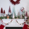 Northlight Plush Christmas Cone Tree with Pompom Ornaments - 11" - White and Red - image 3 of 4