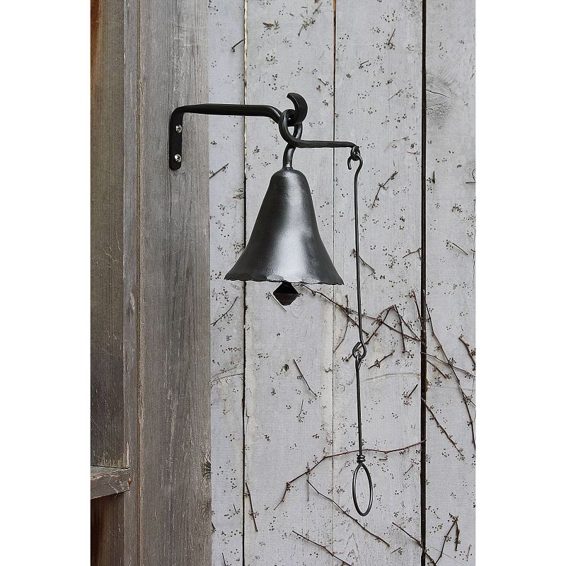 Achla Designs 6.5&#34; Wrought Iron Old Time Farmhouse with Bell Graphite Powder Coat Finish, 4 of 6