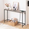 Itopfox Narrow Sofa Table with Power Station, Simple Style Console Table for Living Room, Hallway, Entryway, Foyer in Greige and Black - 4 of 4