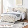 Queen/King Size Upholstered Platform Bed Frame with Tall Headboard - 2 of 4