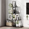 4-Tier Ladder Bookshelf, Versatile A-Shaped Bookcase, Tall Ladder Shelf Storage Organizer, Industrial Metal Frame Ladder Display Shelf - 2 of 4