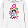 KPop Demon Hunters Saja Boys Kawaii Chibi Art Adult White Long Sleeve Hoodie - 2 of 4