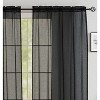 Home Mart Goods Black Sheer Window Rod Pocket Curtain Set 90" Inches Long (2 Panels) - 2 of 3