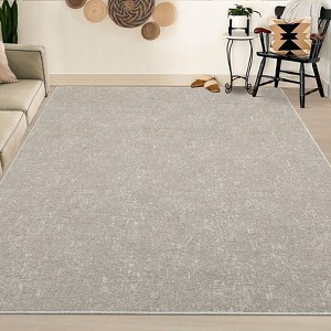 Modern Area Rugs for Living Room Bedroom, Solid Indoor Carpets, Low Pile Non-Slip Rug - 1 of 4
