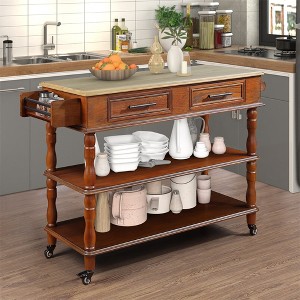 56In Kitchen Cart, Rolling Kitchen Island, Microwave Stand, Island On Wheels With Storage, 2-sided Kitchen Island Cart On Wheels, Wine And Spice Rack - 1 of 4