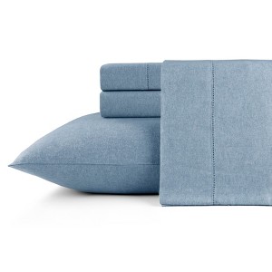 Pointehaven 180 GSM Brushed Cotton Solid Soft Flannel Deep Pocket Oversized Sheet Set - 1 of 4