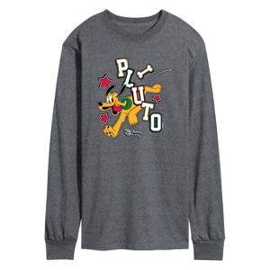 Men's - Disney - Pluto Varsity Long Sleeve Graphic T-Shirt - 1 of 3