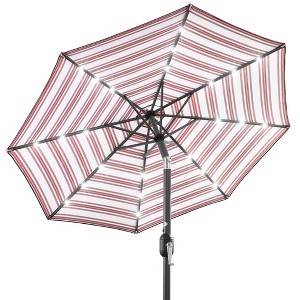 Best Choice Products 10ft Solar LED Lighted Striped Patio Umbrella w/ Crank, Tilt, Push Button, 6 Ribs - 1 of 4