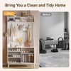 4-in-1 Hallway Tree with Shoe Storage, 77" Coat Rack with 18 Shoes Cubbies & 9 Coat Hooks, White - 4 of 4