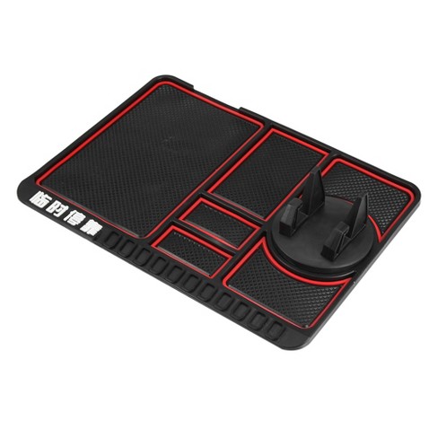 Unique Bargains Non-Slip Car Dashboard Multifunctional Keys Cell Phone  Holder Pad 9.65x7.09 Red