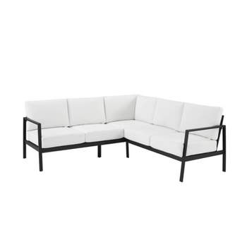 Linon Lark Aluminum Sectional Sofa White