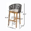 Christopher Knight Home Muntz Outdoor Acacia Wood Bar Stool with Rope Back and Cushion (Set of 2) - 3 of 4