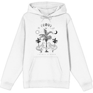 Cosmic Summer Cheetahs Long Sleeve Adult Hooded Sweatshirt - 1 of 2