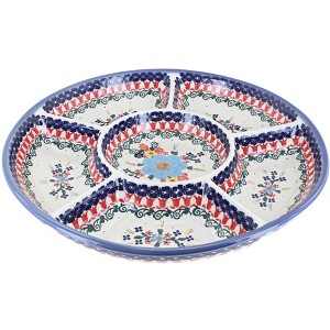 Blue Rose Polish Pottery A172 Andy Chip & Dip Dish - 1 of 1